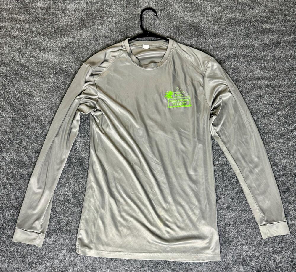 Paragon Shirt Mens Medium Gray Long Sleeve Brian's Property Maintenance Graphic